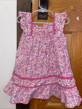 Wonderkids Pink, Purple & Yellow Floral Ruffle Sundress